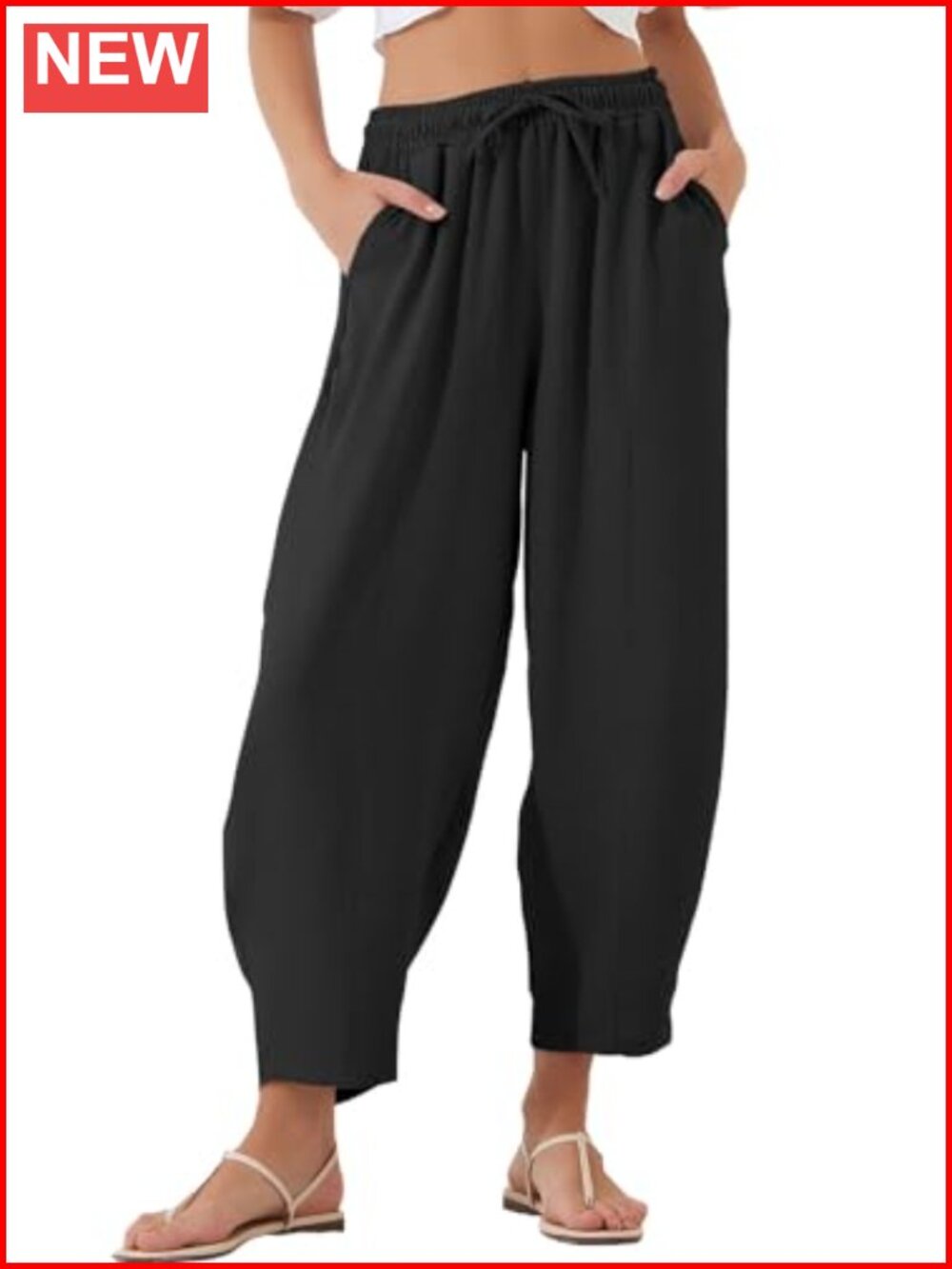 High Waisted Wide Leg Palazzo Trousers with Pockets